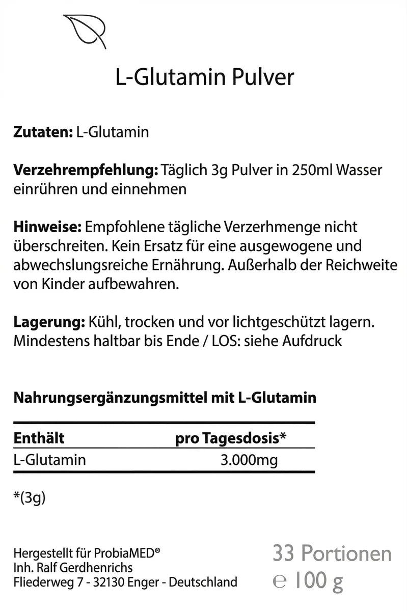 Glutamin Pulver 100g