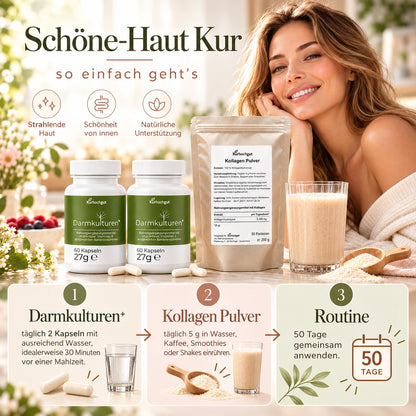 Schöne-Haut mit Darmkulturen+ & Kollagen Pulver